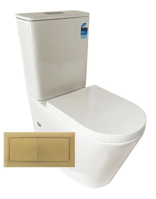 NOUVO Wall Faced Rimless Tornado Flush Toilet Suite Ambient Height - GlazeX Bathware + Glazing