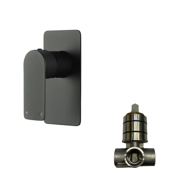 VOG Solid Brass Black Shower/Bath Wall Mixer
