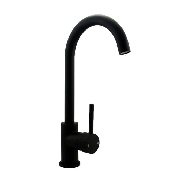 Round Matte Black Kitchen Sink Mixer Tap