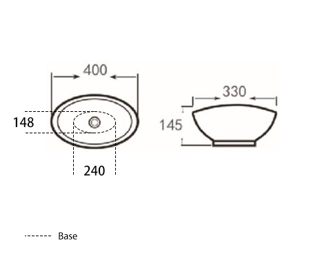 Oval Gloss White Above Counter Ceramic Basin