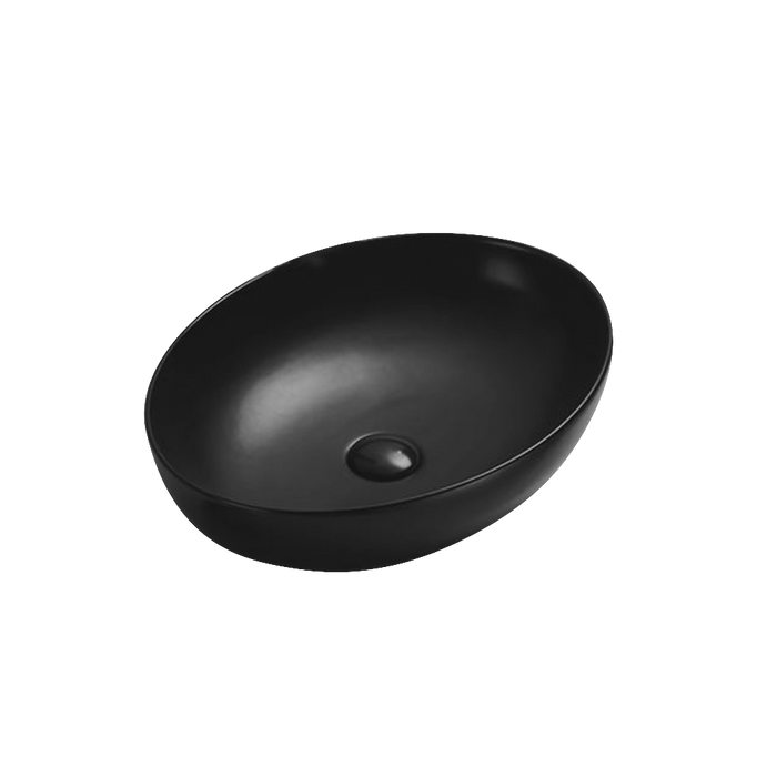Oval Matte Black Above Counter Ceramic Basin