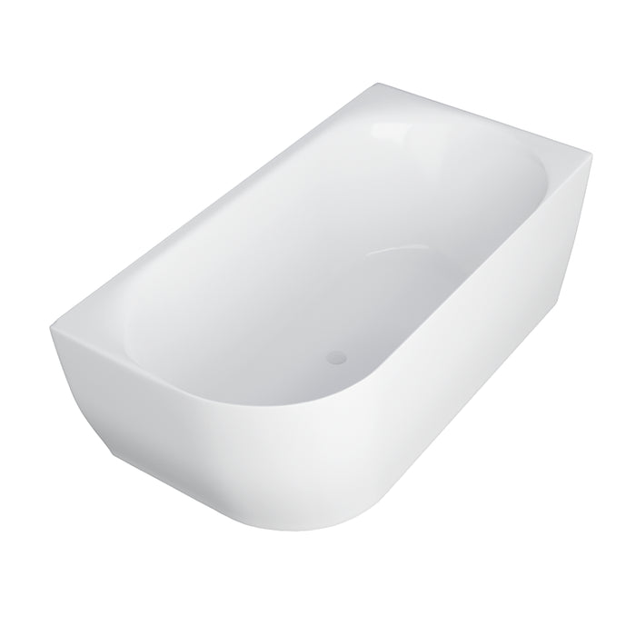 Positano 1600 Corner Bath Right Hand 325ltr - 8mm Slimine with moulded backrest Matte White
