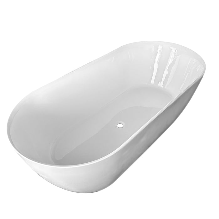 Positano 1800 'Lucite' Freestanding Bath 360ltr - Standard 20mm Rim with White O'flow