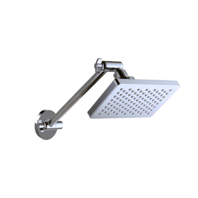 Rectangular Shower Head On All Directional Link Lock Arm Chrome