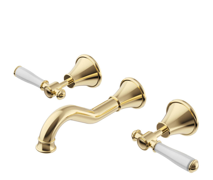Clasico Wall Basin/Bath Set - Ceramic Handle - GlazeX Bathware + Glazing