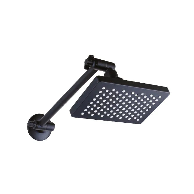 Rectangular Shower Head On All Directional Link Lock Arm Black