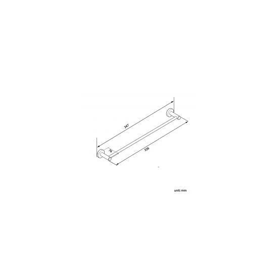 LUCID PIN Brushed Nickel Towel Rail 300mm