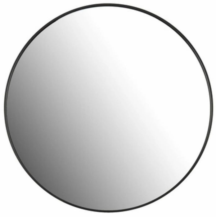 Black framed round mirror 900mm