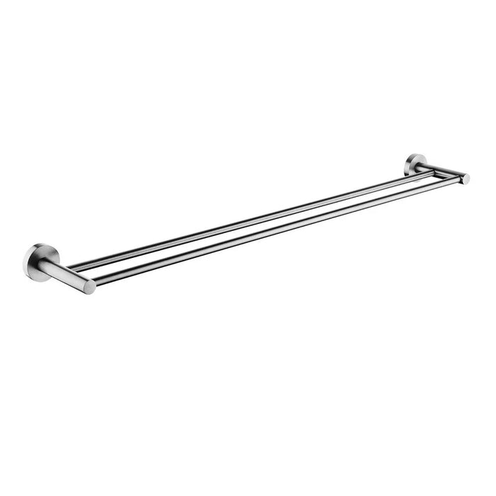 LUCID PIN Round Brushed Nickel Double Towel Rail 800mm