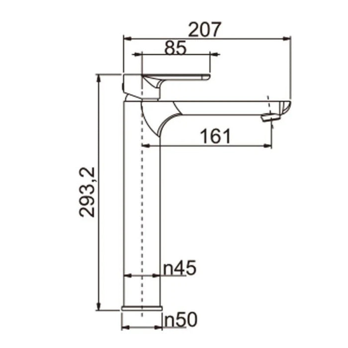 Vog Tall Basin Mixer Brushed Yellow Gold