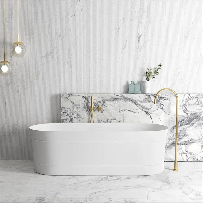 Attica Bondi Matte White Bath with Overflow 1700mm