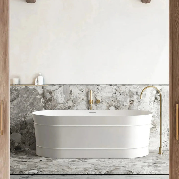 Attica Bondi Matte White Bath with Overflow 1500mm