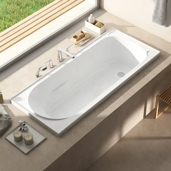 Civic Inset bath Gloss White 1500mm