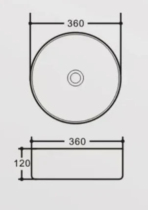Round Gloss White Above Counter Ceramic Basin