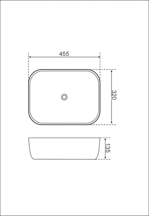 Matte White Above Counter Ceramic Basin