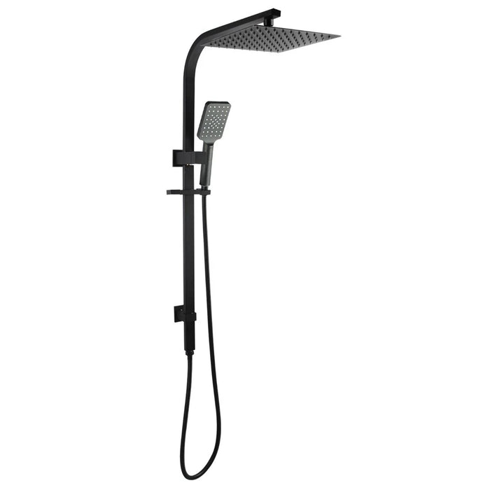 Square Black Shower Station Top Water Inlet