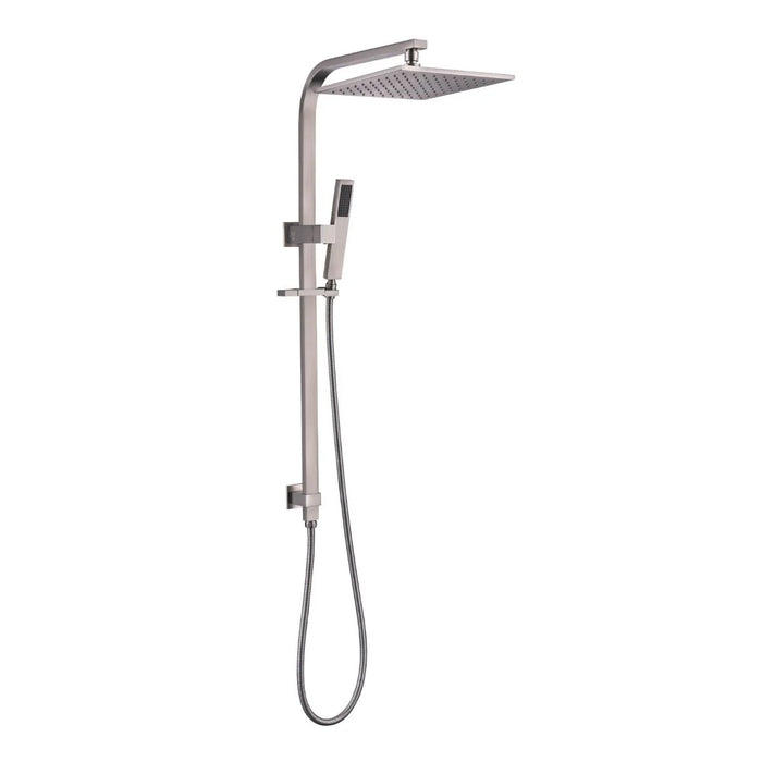 Square Brushed Nickel Shower Station Top Water Inlet