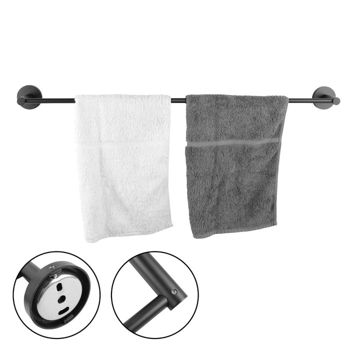 LUCID PIN Round Black Single Towel Rail 800mm